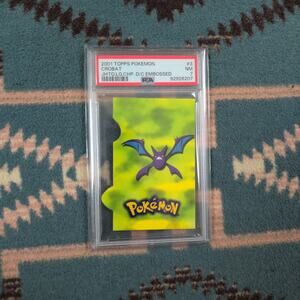 Pokemon Topps Card 2001 CROBAT JHOTO League Embossed #3 PSA 7 Die Cut Card